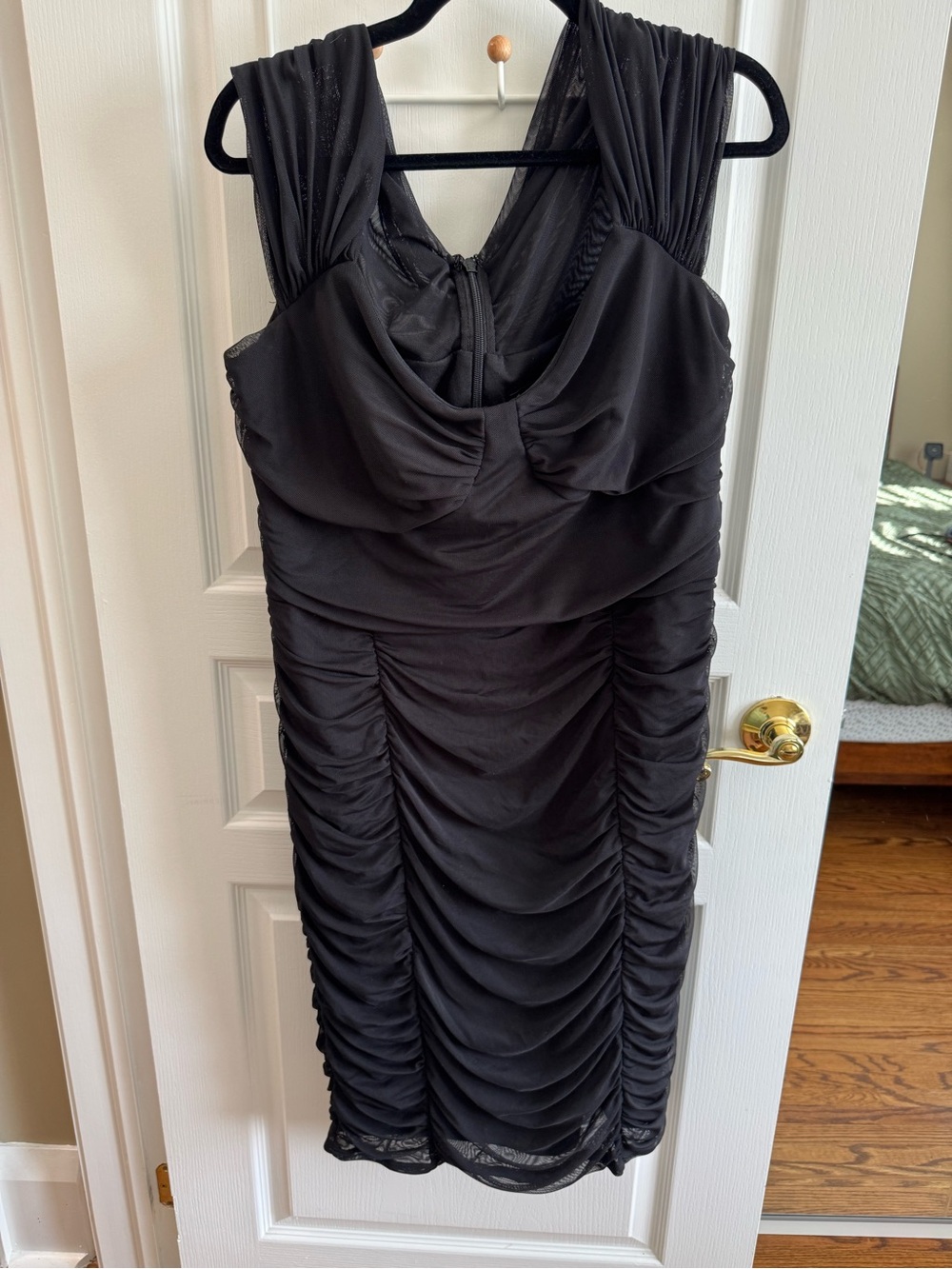 City Chic Black Ruched Sleeveless Cocktail Dress